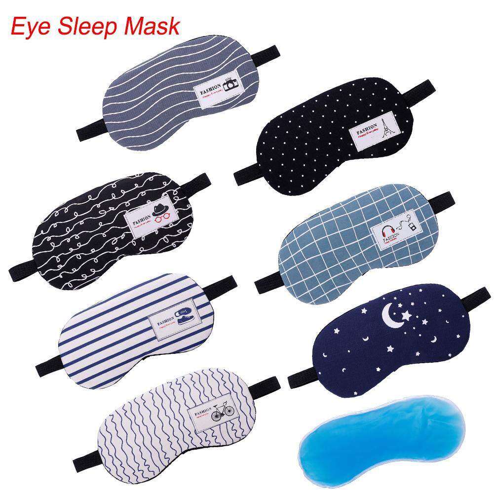 Unisex Cotton Soft Eye Aid Sleep Mask with Comfortable Ice Compress Gel Eye Shade Cover Blindfold