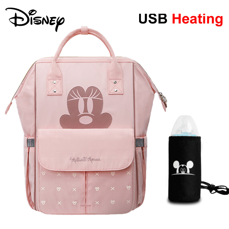 Disney Diaper Bags for Mom Waterproof Large Capacity Maternity Backpack Bebe Baby Care Mummy Nappy Bag Travel Stroller Bags USB
