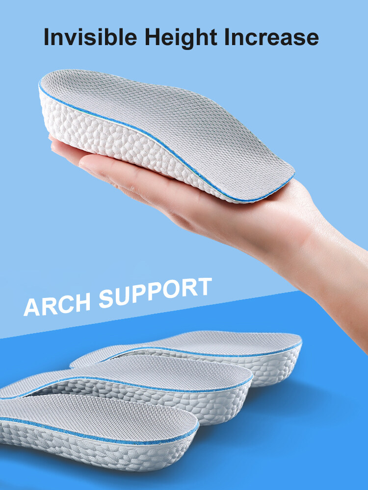 【♡Lovely girls house♡】Arch Support Increase Height Insoles Light Weight Soft Elastic Lift for Men Women Shoes Pads 1.5CM 2.5CM 3.5CM Heighten Lift