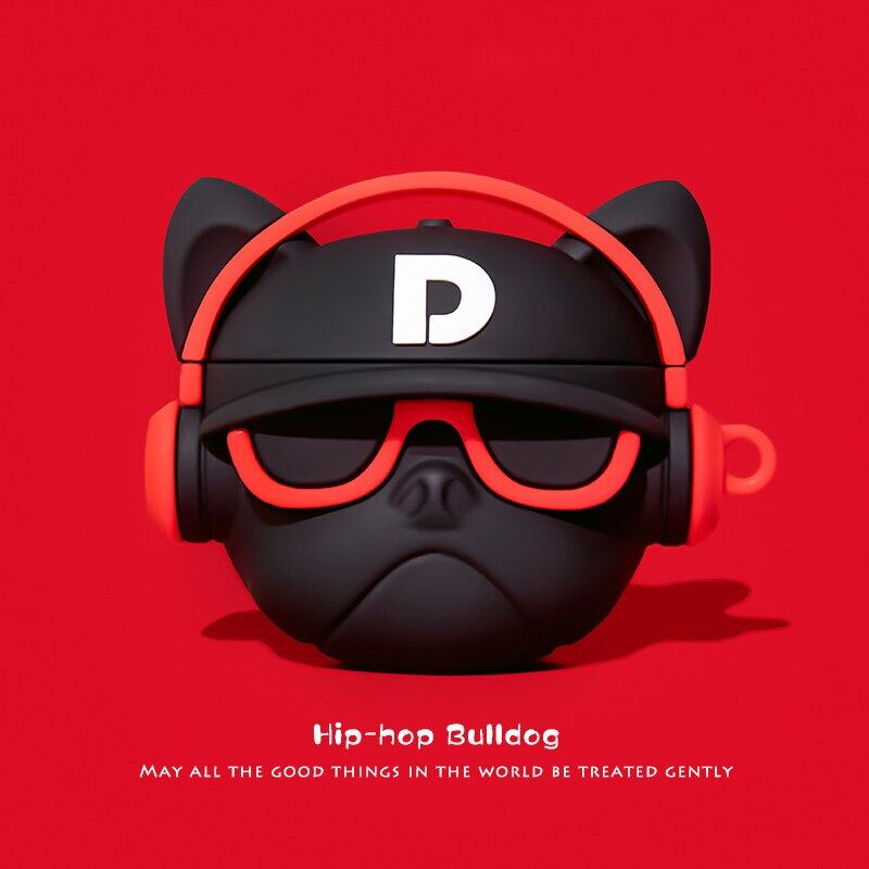 Music Bulldog Case for Apple AirPods 1 2 Pro Cool Rock Dog Soft Silicone Wireless Bluetooth Earphone Case for Airpods 3 2021